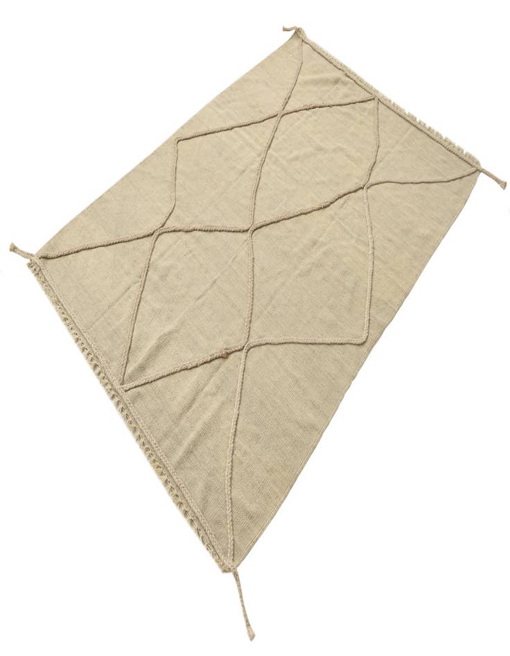 Detail image of  4' 3 x 6' 3  Hand Knotted Moroccan Wool Rug