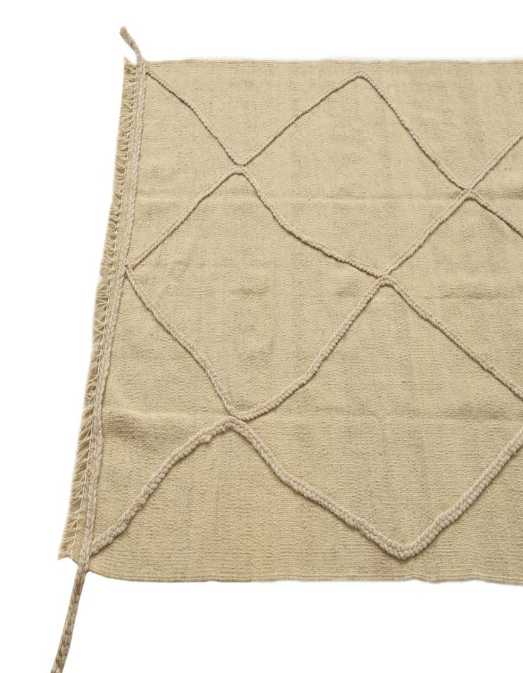 Detail image of  3' 5 x 4' 9  Hand Knotted Moroccan Wool Rug