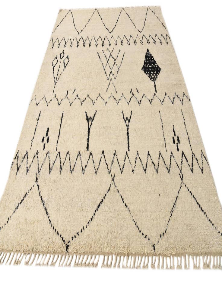 Detail image of  7' 10 x 10'  Hand Knotted Moroccan Wool Rug