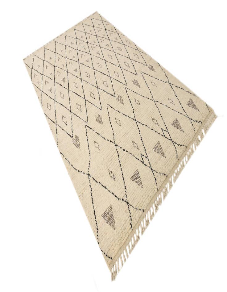 Detail image of  5' 11 x 9' 6  Hand Knotted Moroccan Wool Rug