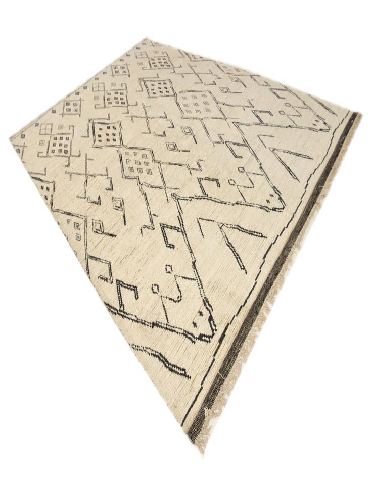 Detail image of  10' x 14' 7  Hand Knotted Moroccan Wool Rug