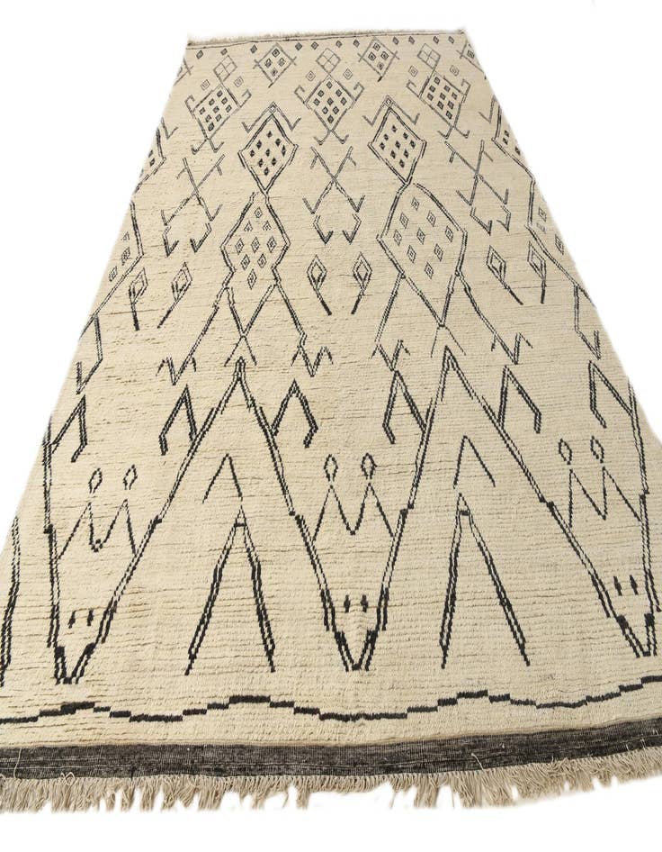 Detail image of  10' x 14' 7  Hand Knotted Moroccan Wool Rug