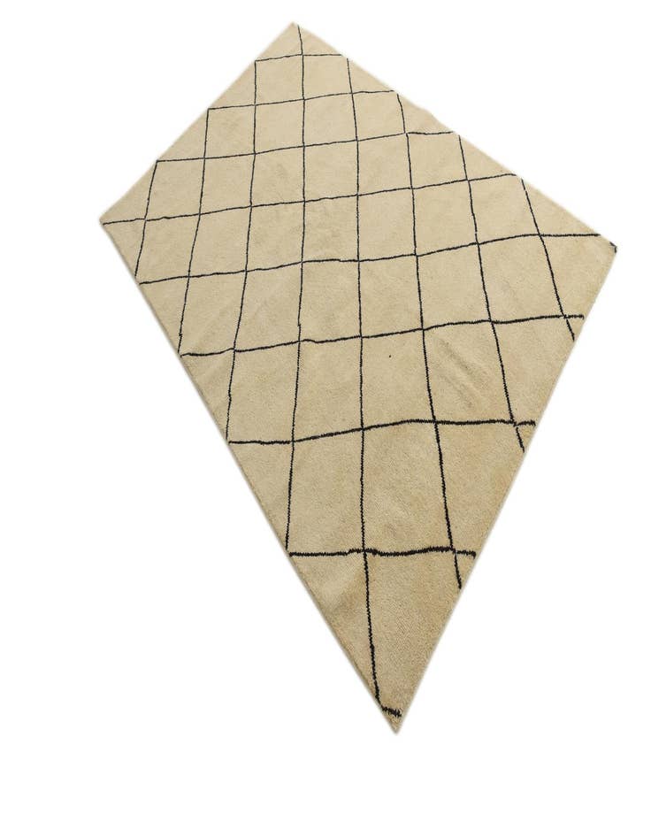 Detail image of  5' 6 x 8'  Hand Knotted Moroccan Wool Rug