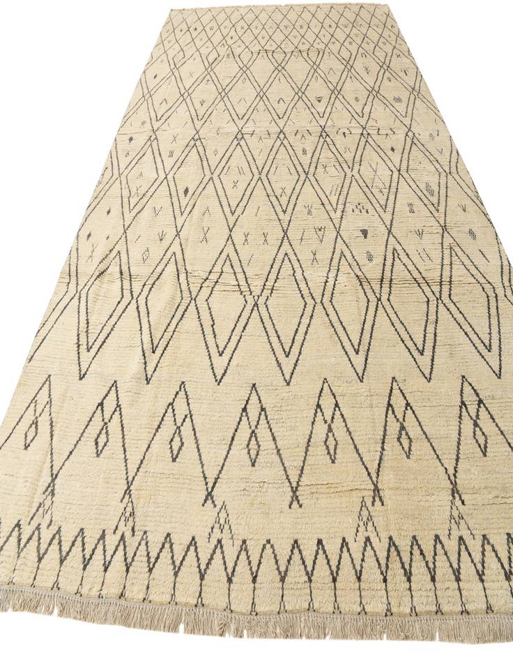 Detail image of  9' 10 x 14' 7  Hand Knotted Moroccan Wool Rug