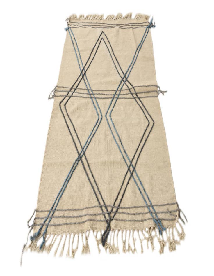 Detail image of  3' 5 x 5'  Hand Knotted Moroccan Wool Rug