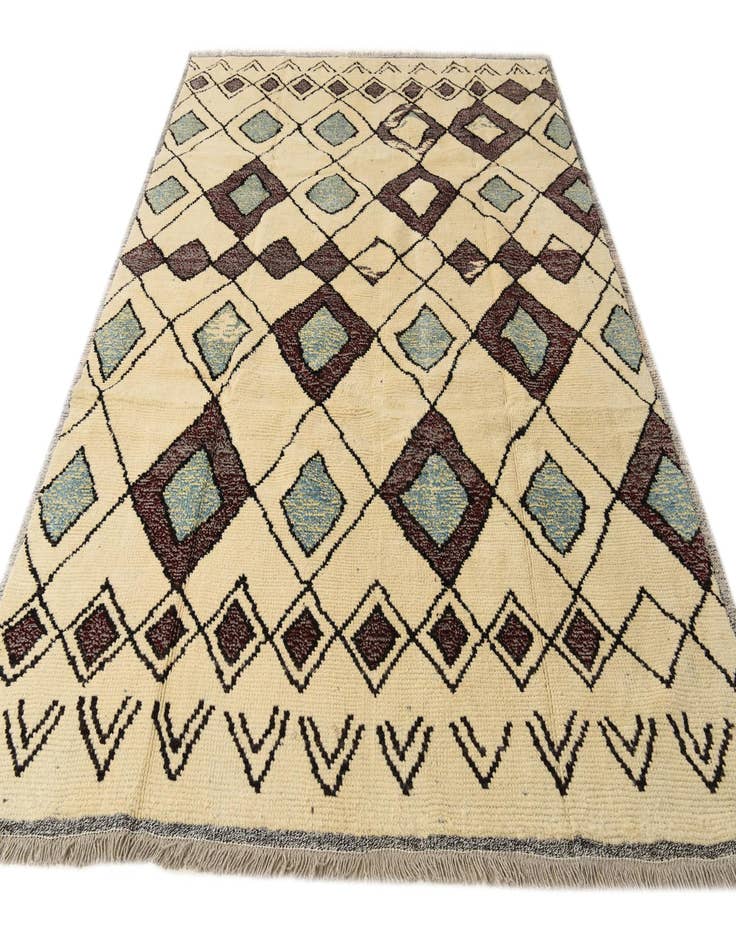 Detail image of  7' 11 x 10' 5  Hand Knotted Moroccan Wool Rug