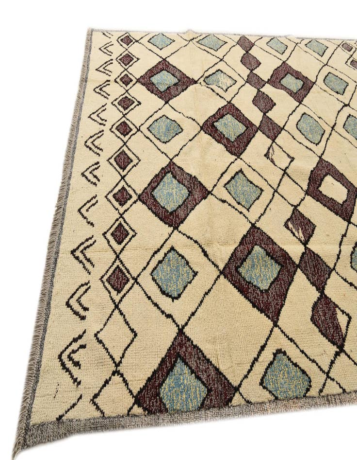 Detail image of  7' 11 x 10' 5  Hand Knotted Moroccan Wool Rug