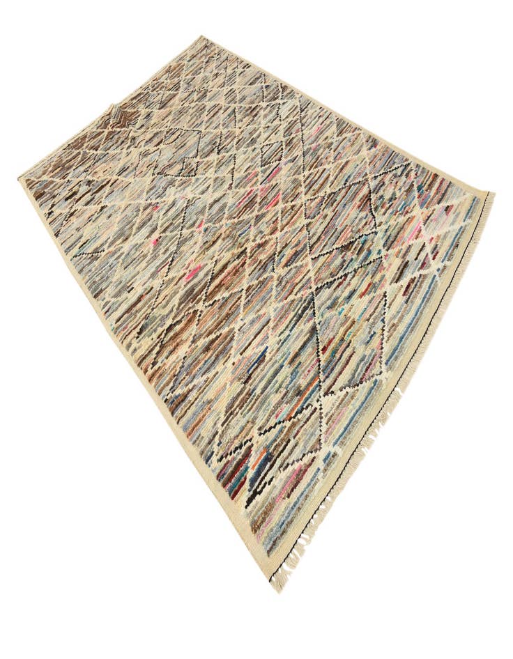 Detail image of  6' 3 x 9' 2  Hand Knotted Moroccan Wool Rug