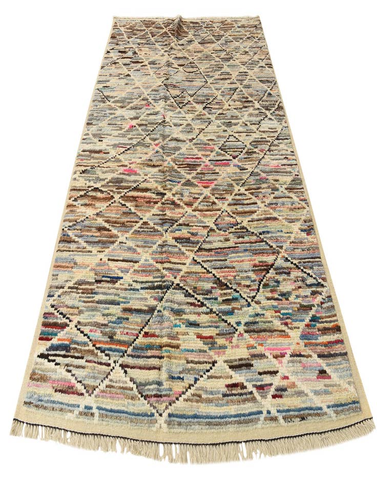 Detail image of  6' 3 x 9' 2  Hand Knotted Moroccan Wool Rug