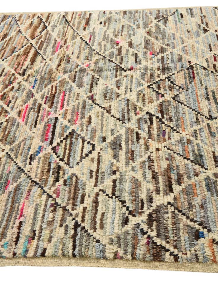 Detail image of  6' 3 x 9' 2  Hand Knotted Moroccan Wool Rug