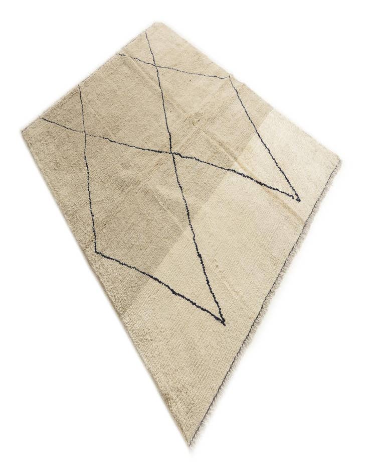 Detail image of  5' 8 x 7' 2  Hand Knotted Moroccan Wool Rug