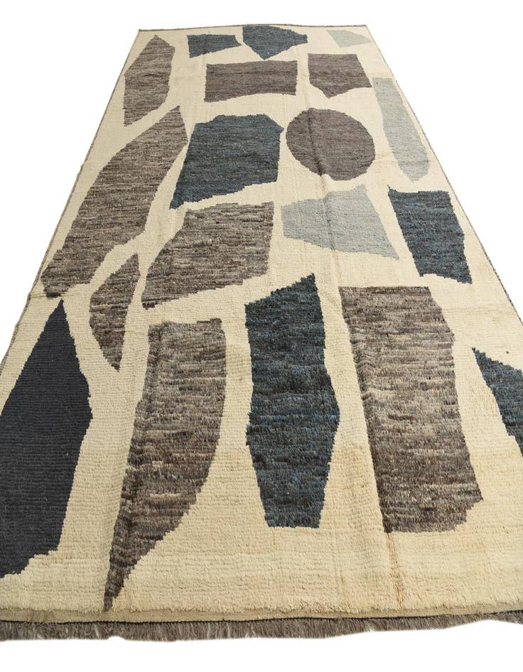 Detail image of  10' 5 x 14' 8  Hand Knotted Moroccan Wool Rug