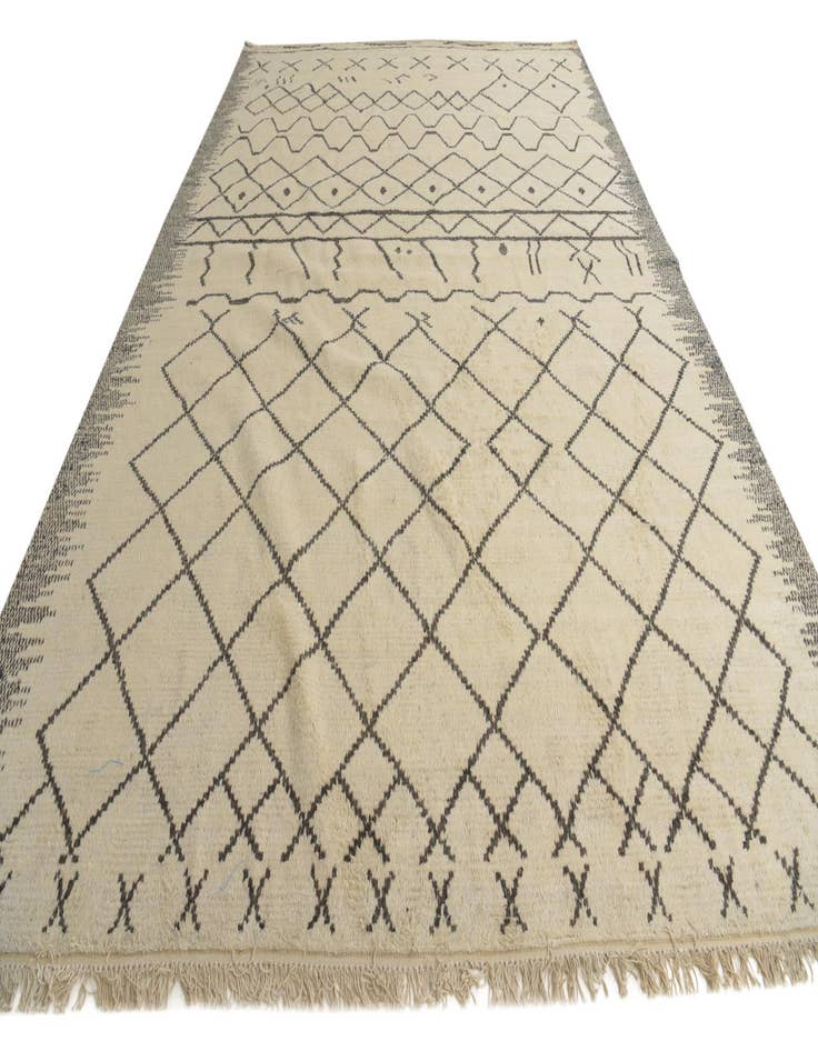 Detail image of  10' x 14' 9  Hand Knotted Moroccan Wool Rug