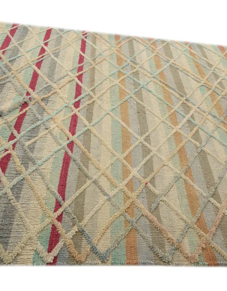 Detail image of  5' 10 x 8'  Hand Knotted Moroccan Wool Rug