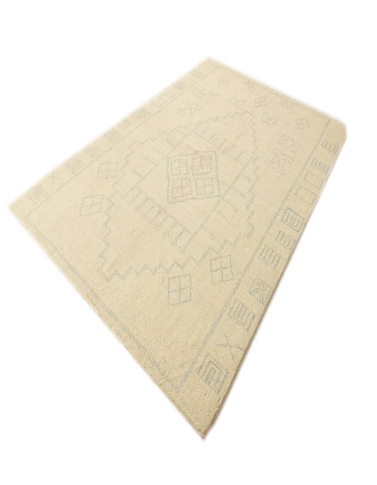 Detail image of  6' 7 x 9' 11  Hand Knotted Moroccan Wool Rug