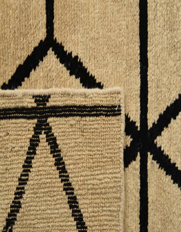 Detail image of  6' 7 x 10' 5  Hand Knotted Moroccan Wool Rug