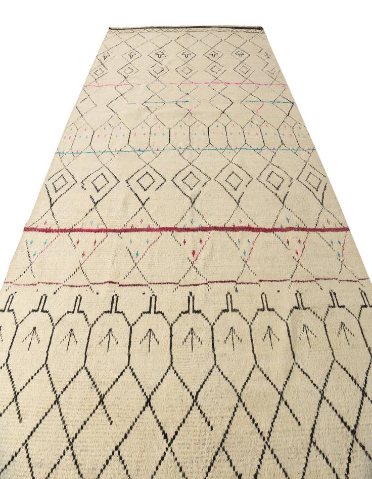 Detail image of  9' 11 x 15'  Hand Knotted Moroccan Wool Rug