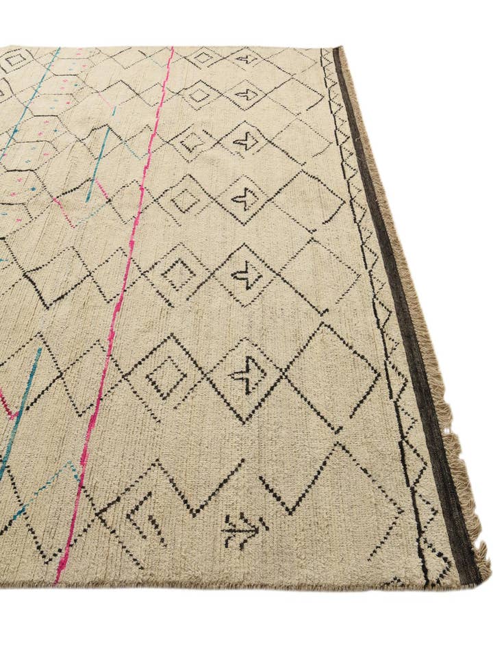 Detail image of  9' 11 x 15'  Hand Knotted Moroccan Wool Rug