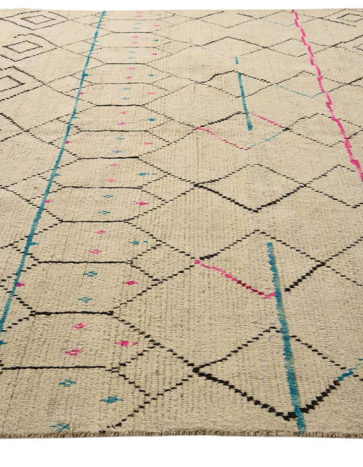 Detail image of  9' 11 x 15'  Hand Knotted Moroccan Wool Rug