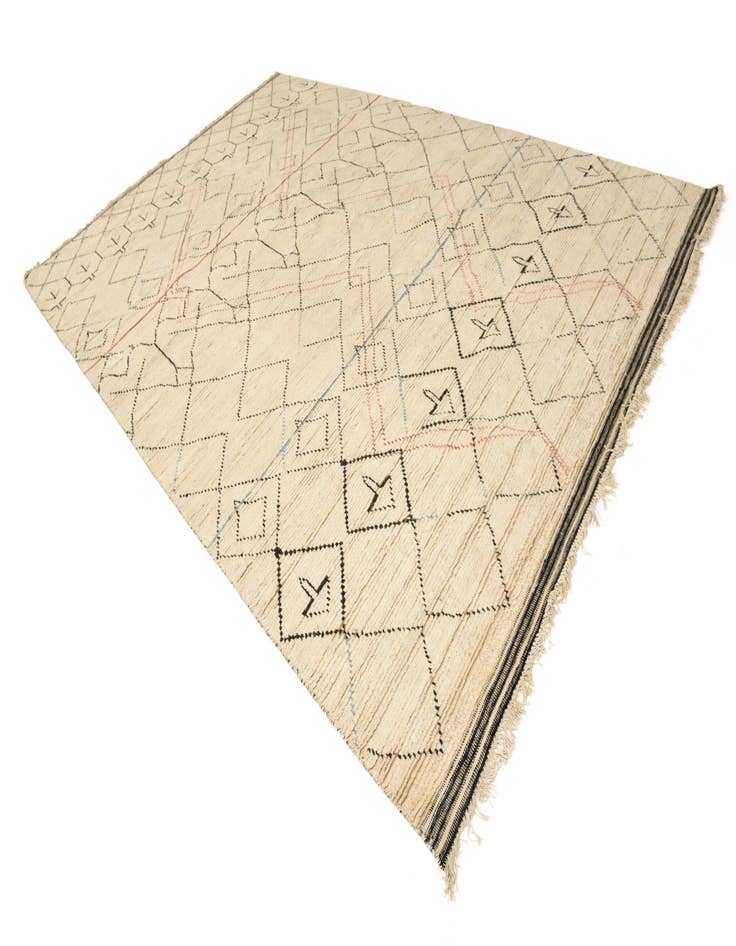 Detail image of  10' x 15'  Hand Knotted Moroccan Wool Rug