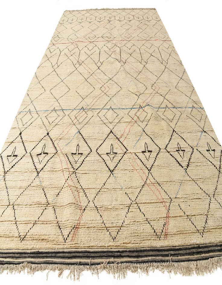 Detail image of  10' x 15'  Hand Knotted Moroccan Wool Rug