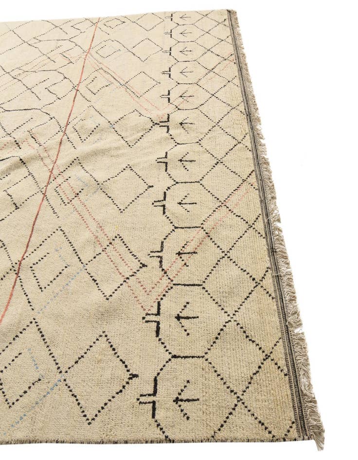 Detail image of  10' x 15'  Hand Knotted Moroccan Wool Rug