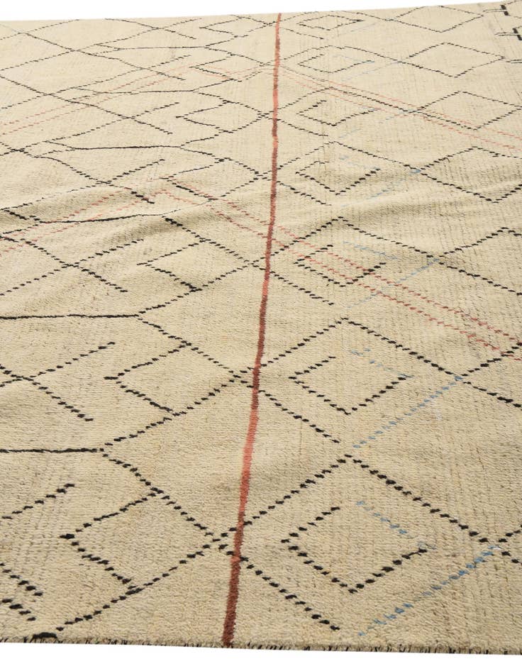 Detail image of  10' x 15'  Hand Knotted Moroccan Wool Rug