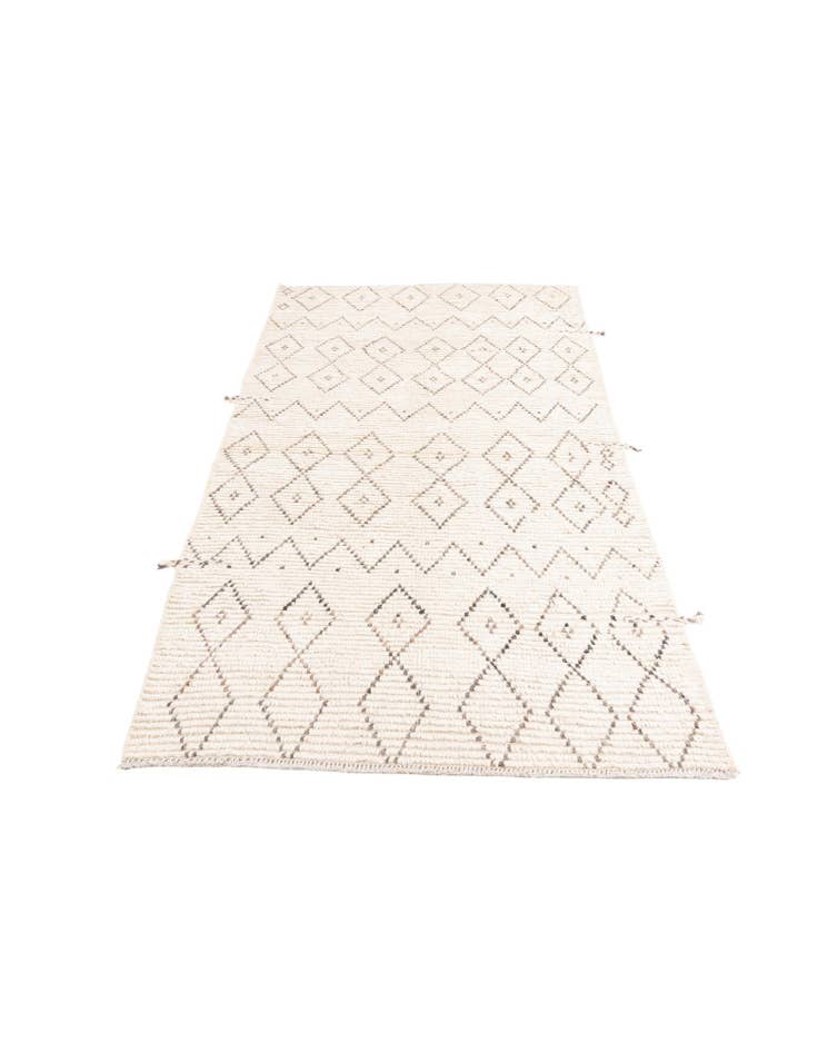 Detail image of  4' 3 x 7' 1  Hand Knotted Moroccan Wool Rug