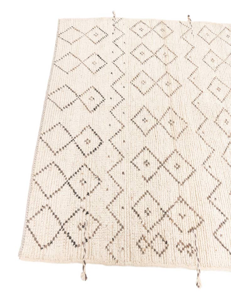 Detail image of  4' 3 x 7' 1  Hand Knotted Moroccan Wool Rug