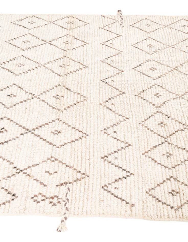 Detail image of  4' 3 x 7' 1  Hand Knotted Moroccan Wool Rug