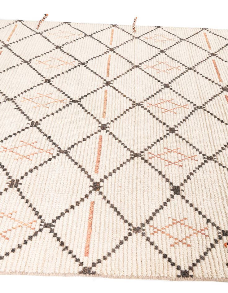 Detail image of  6' x 9'  Hand Knotted Moroccan Wool Rug