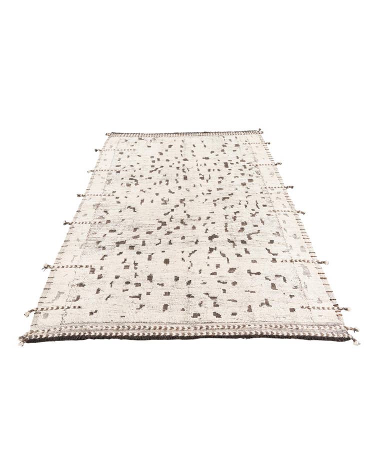 Detail image of  5' 4 x 7'  Hand Knotted Moroccan Wool Rug