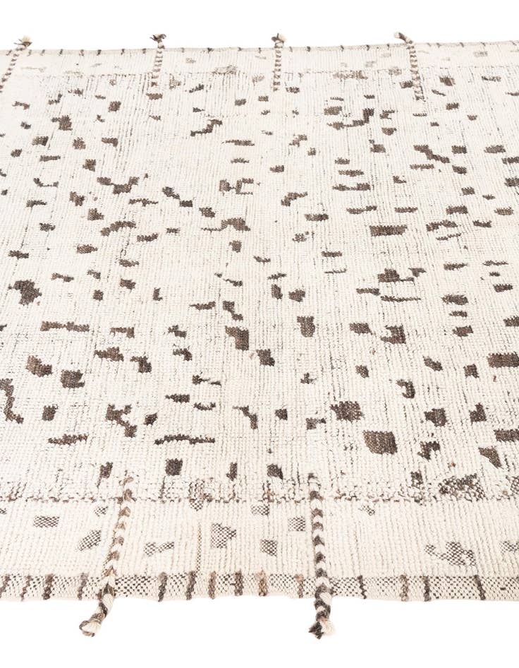 Detail image of  5' 4 x 7'  Hand Knotted Moroccan Wool Rug