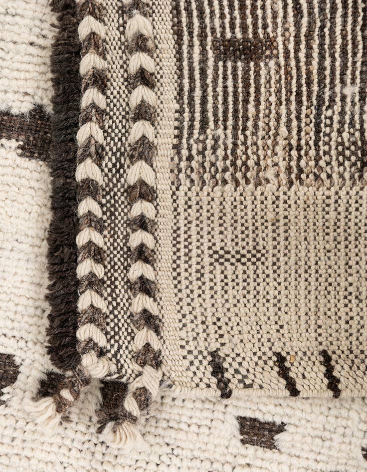 Detail image of  5' 4 x 7'  Hand Knotted Moroccan Wool Rug