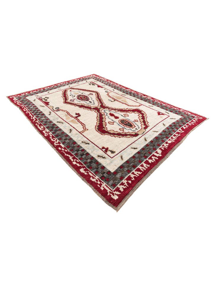 Detail image of  6' 7 x 9'  Hand Knotted Moroccan Wool Rug