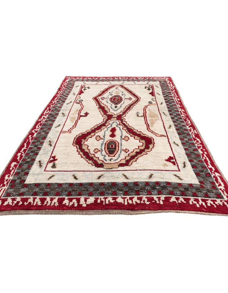 Detail image of  6' 7 x 9'  Hand Knotted Moroccan Wool Rug