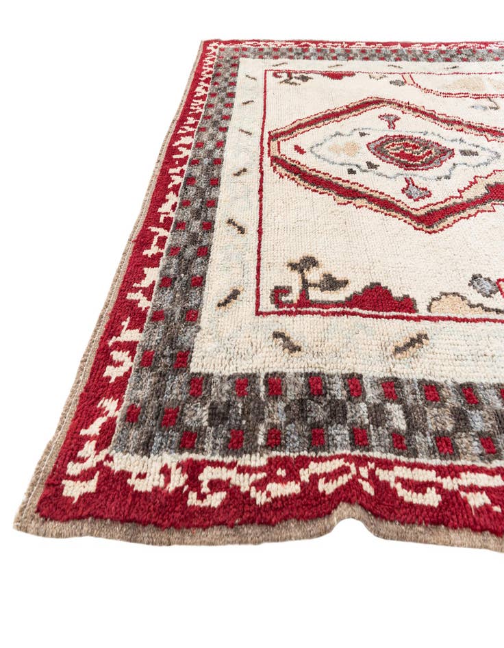 Detail image of  6' 7 x 9'  Hand Knotted Moroccan Wool Rug