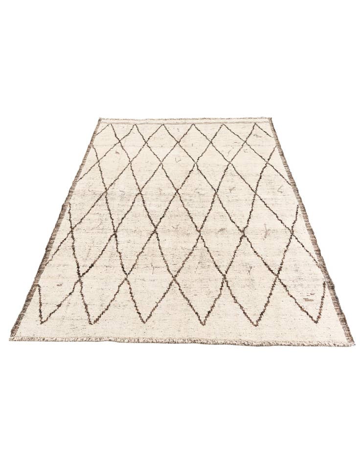 Detail image of  5' 4 x 7' 2  Hand Knotted Moroccan Wool Rug