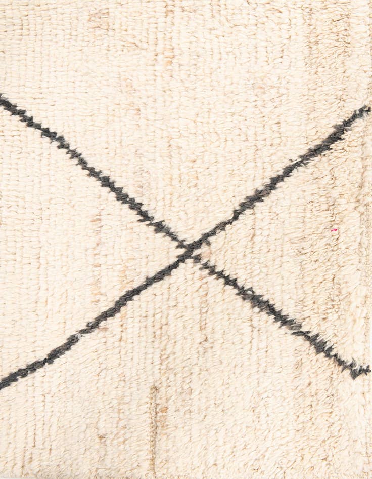 Detail image of  4' 10 x 7' 10  Hand Knotted Moroccan Wool Rug