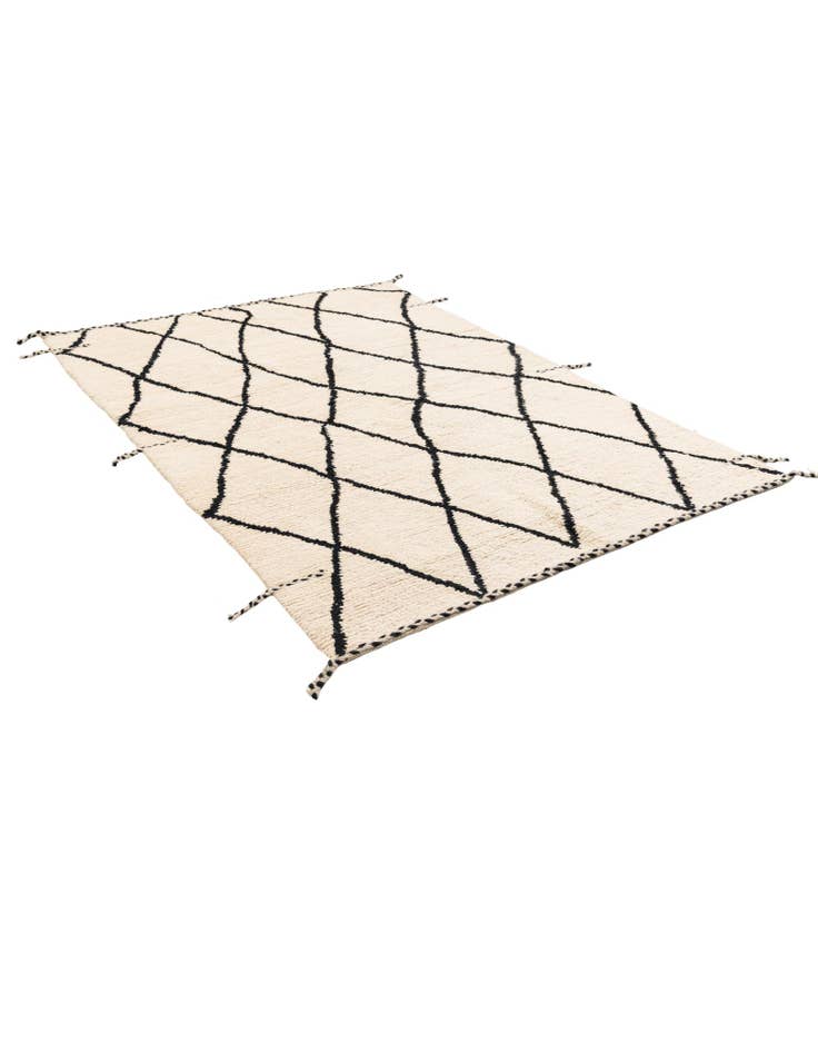 Detail image of  5' 3 x 7' 3  Hand Knotted Moroccan Wool Rug