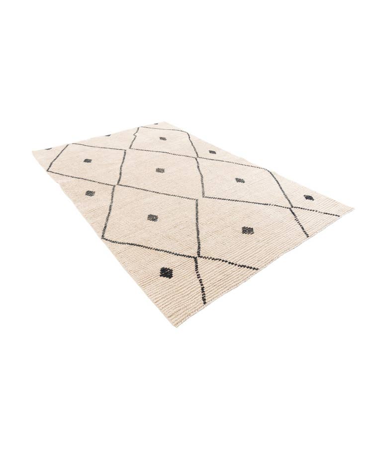 Detail image of  5' 2 x 8'  Hand Knotted Moroccan Wool Rug