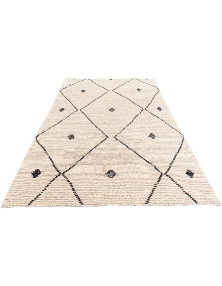 Detail image of  5' 2 x 8'  Hand Knotted Moroccan Wool Rug