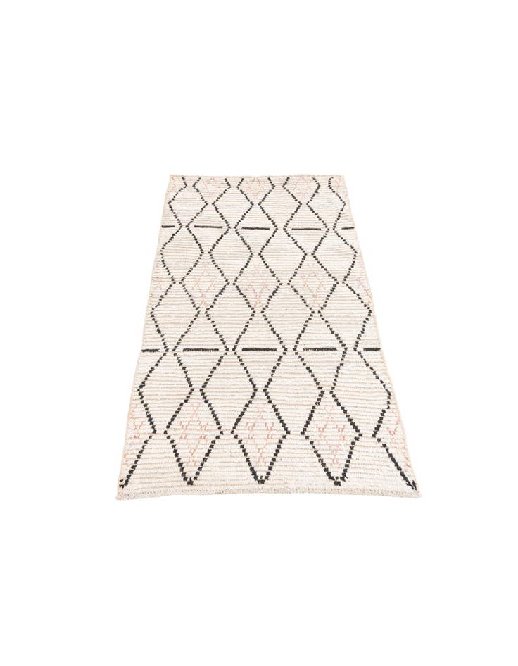 Detail image of  3' 2 x 5' 4  Hand Knotted Moroccan Wool Rug