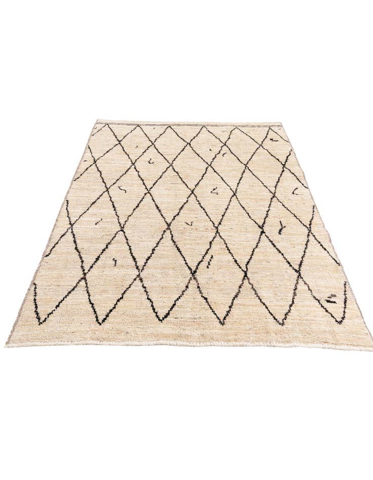 Detail image of  5' 2 x 7'  Hand Knotted Moroccan Wool Rug