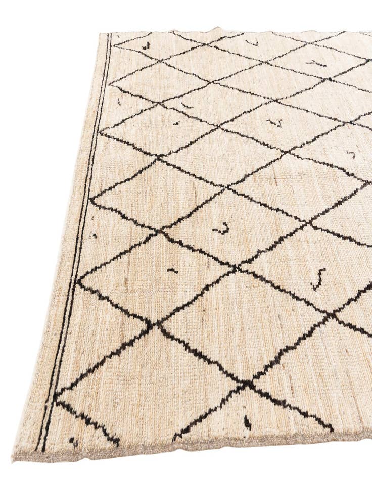 Detail image of  5' 2 x 7'  Hand Knotted Moroccan Wool Rug