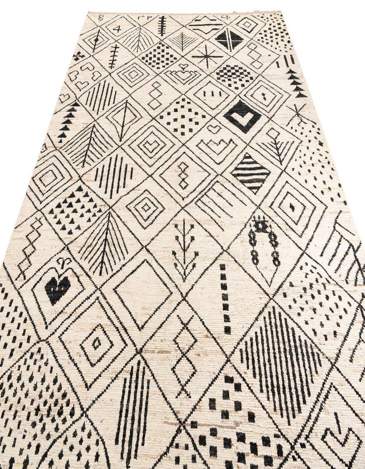 Detail image of  10' 1 x 14'  Hand Knotted Moroccan Wool Rug