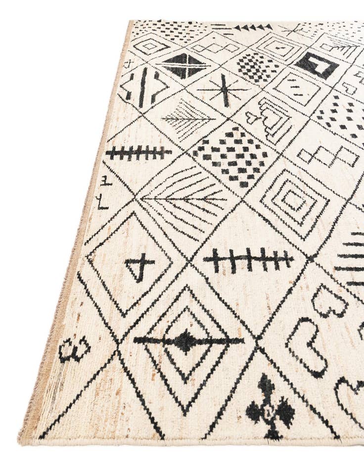 Detail image of  10' 1 x 14'  Hand Knotted Moroccan Wool Rug