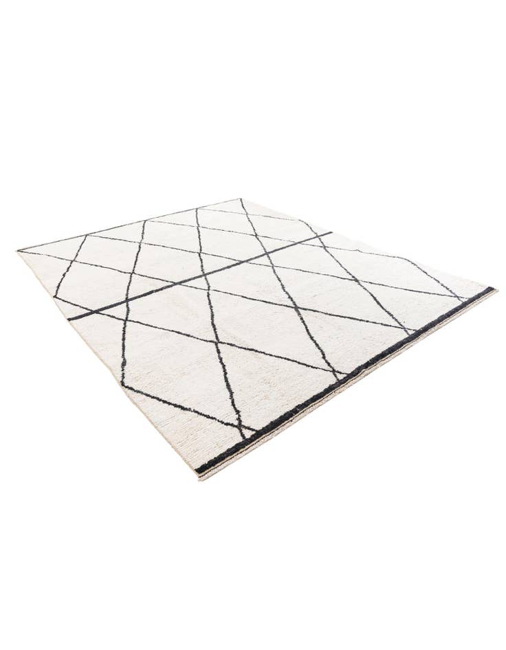 Detail image of  8' x 10'  Hand Knotted Moroccan Wool Rug