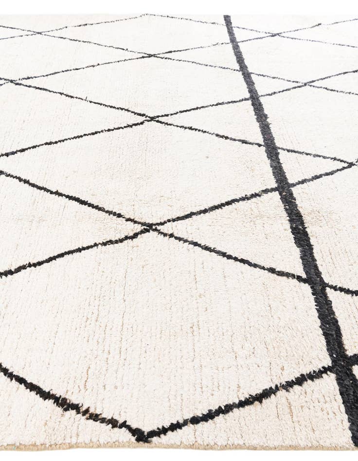 Detail image of  8' x 10'  Hand Knotted Moroccan Wool Rug