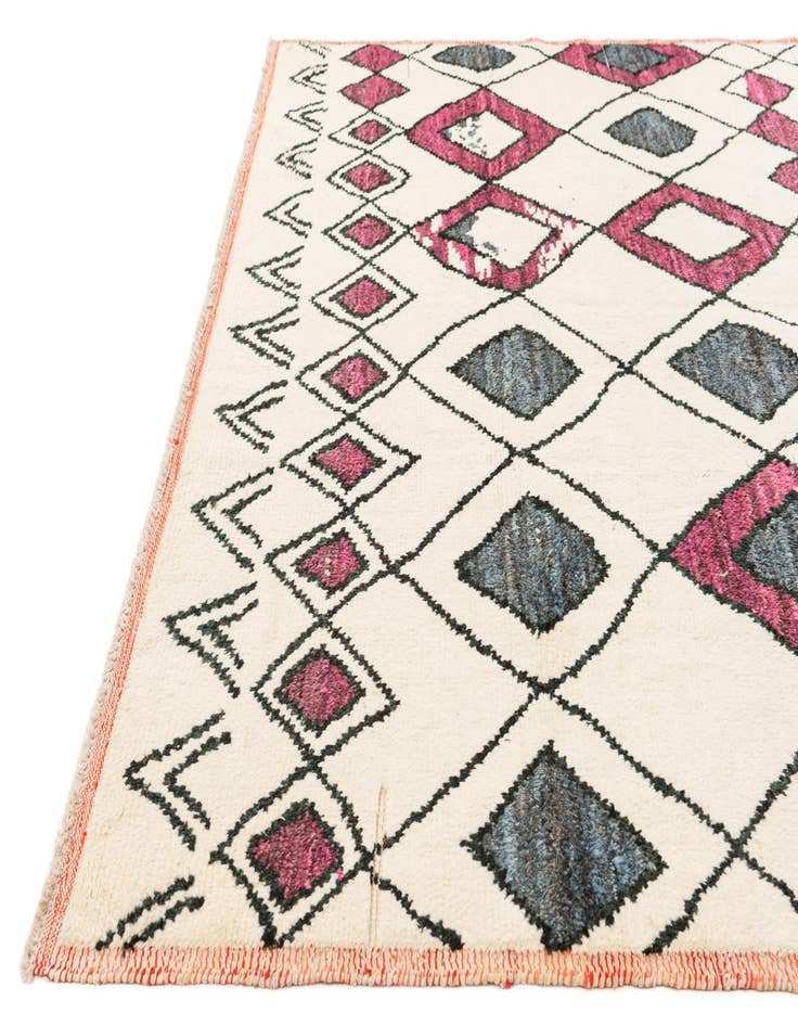 Detail image of  7' 10 x 9' 10  Hand Knotted Moroccan Wool Rug